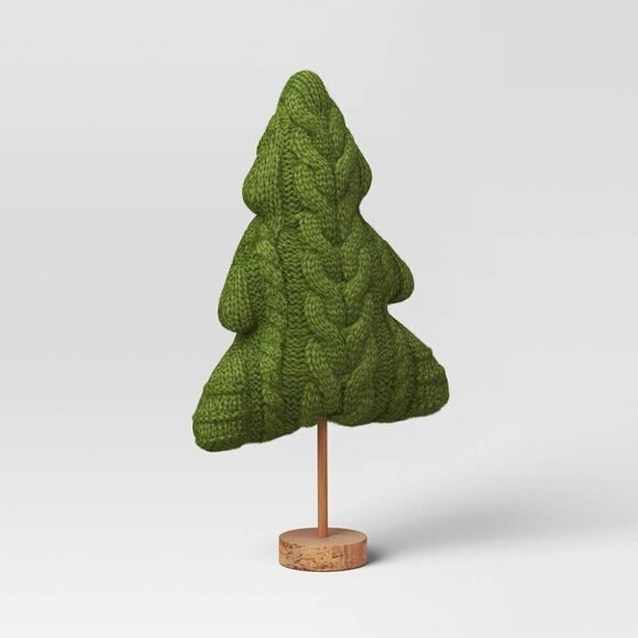 Target Wondershop 15.5" Sweater Knit Fabric Christmas Tree w/ Wood Base 2023 - Picture 1 of 2